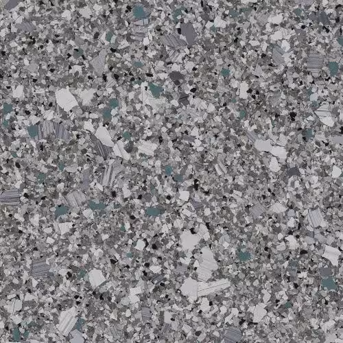 Blue Granite FB4101 epoxy flake finish Blue Granite FB4101 blue and gray epoxy flake blend sample